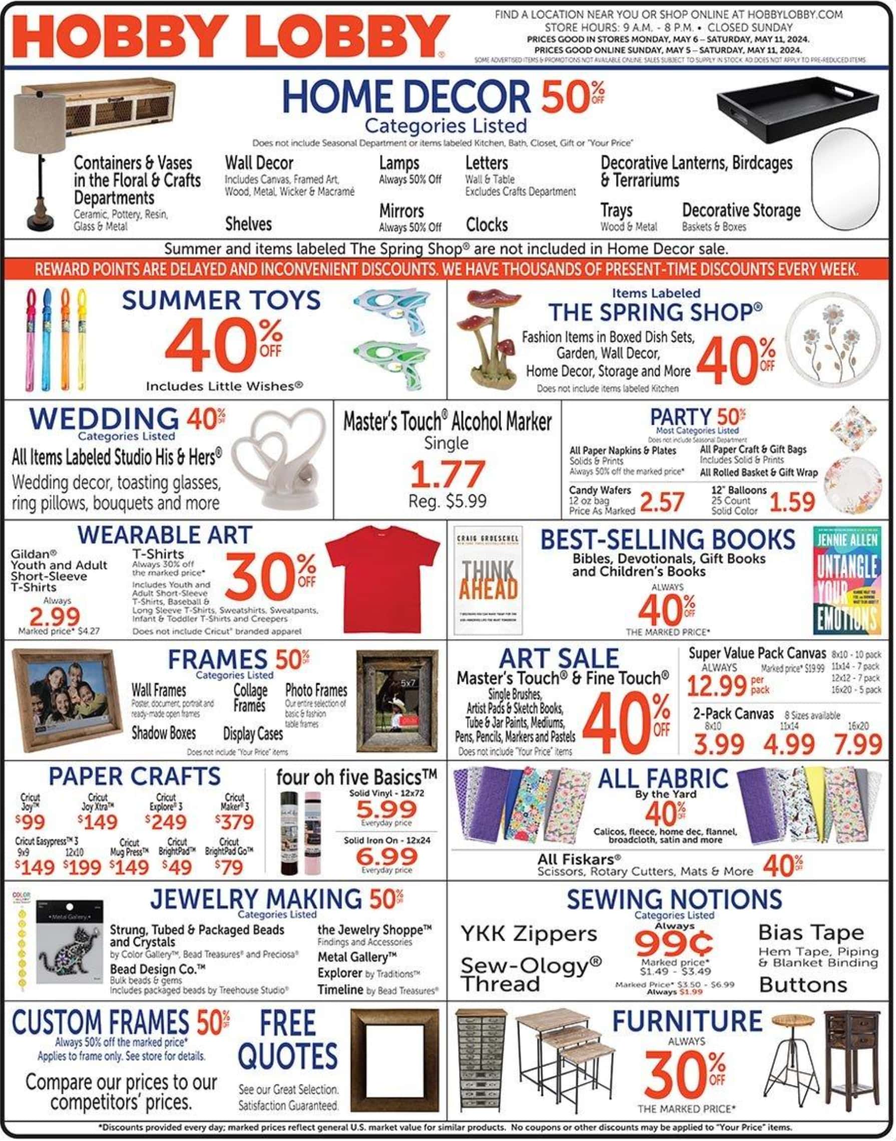 Hobby Lobby Weekly Ad May 5 - 11, 2024 Preview