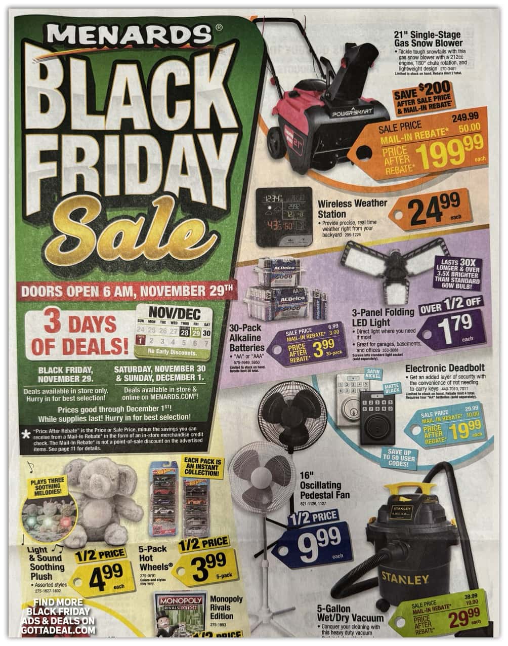 Menards Weekly Ad Preview for November 29 - December 1, 2024 Black Friday